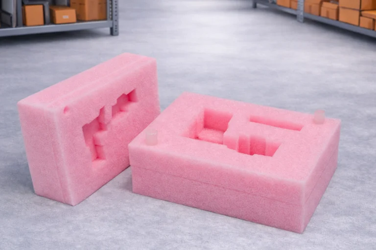 Einlage aus rosa antistatischem Schaumstoff