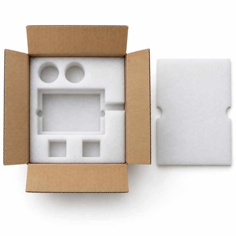 Transportverpackung mit PE-Schaumstoffeinlage und separater Deckeleinlage — Befoam